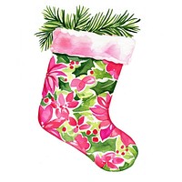 Christmas stocking christmas watercolor design.