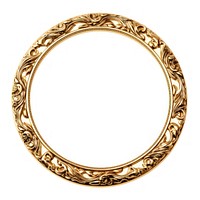 Vintage circle frame golden photo round.