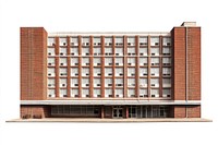 Mid century modern hotel brick architecture building.