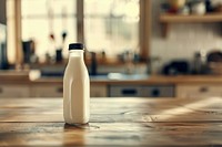 Fresh milk kitchen bottle wooden.