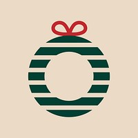 Christmas wreath decorative geometric flat illustration