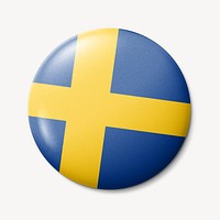 Swedish flag round badge illustration