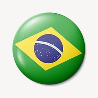 Brazil flag round badge illustration