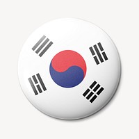 South Korea flag round badge illustration