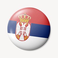 Serbia flag round badge illustration