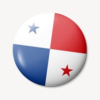 Panama flag round badge illustration