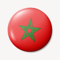 Morroco flag round badge illustration