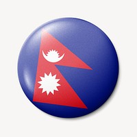 Nepal flag round badge illustration