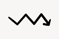 Downward zigzag arrow  illustration vector