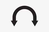 U-turn arrow direction symbol design illustration