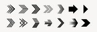 Collection of black arrow icons in various styles and directions for design projects needing directional symbols. Collection of black arrow icons and symbols. Various of simple black arrows icons 