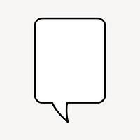 Square speech bubble outline shape vector