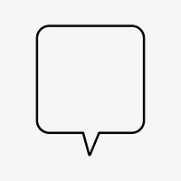 Square speech bubble outline shape vector