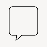 Square speech bubble outline shape illustration