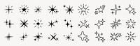 Shine star sparkle vector set. Sparkle star icons. Shine icon. Stars sparkle doodles vector. Set sparkles star symbols vector. Bright sparkle, star sparkle, shiny flash star. Star shine sparkle icon