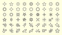 Star sparkle outline doodle set vector. Hand drawn star glitter sparks outline. Sparkle and starburst icons. Glittering spark star outline shapes. Shiny line firework star outline icon. Sparkle star