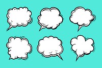 Doodle speech bubble illustration set vector