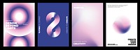 Creative design gradient pink poster template vector set. Set of in various designs. vector collection. vector set. Pink gradient poster. Variation set. Pink purple. Modern creative design posters