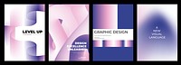 Creative design gradient pink poster template vector set. Set of in various designs. vector collection. vector set. Pink gradient poster. Variation set. Pink purple. Modern creative design posters