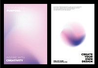 Creative design gradient pink poster template vector set. Set of in various designs. vector collection. vector set. Pink gradient poster. Variation set. Pink purple. Modern creative design posters