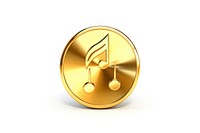 Music icon gold shiny music.