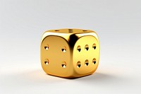 Dice dice gold white background.