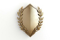 Shield with gold laurels white background jewelry wealth.