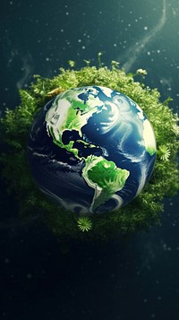  Earth planet space green. AI generated Image by rawpixel.