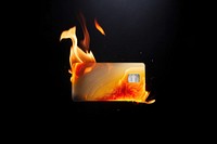 Photography of a Burning credit card fire burning flame.