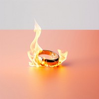Photography of a Burning gold ring fire jewelry burning.
