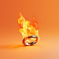 Photography of a Burning ring fire jewelry burning.