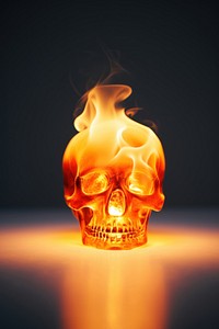 Crystal skull fire burning flame.