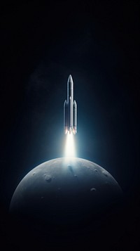  Rocket to the planet Saturn outdoors vehicle light. AI generated Image by rawpixel.
