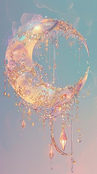 Crescent moon illuminated decoration chandelier.