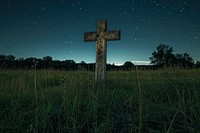 Cross in a field night cross outdoors.