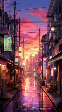  Japanese city architecture cityscape outdoors. AI generated Image by rawpixel.