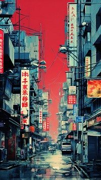  Japanese wallpaper city architecture metropolis. AI generated Image by rawpixel.