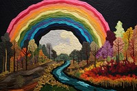 Rainbow painting outdoors pattern.