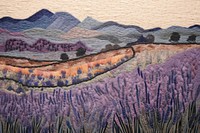 Lavender field landscape outdoors painting.