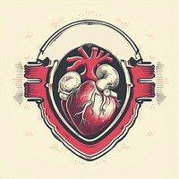 Cardiology badge logo dynamite. AI generated Image by rawpixel.