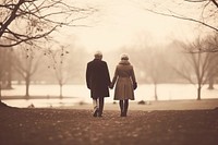 Aesthetic Photography elderly couple walking adult coat.