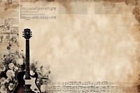 Guitar border backgrounds paper text.