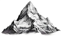 Glacier mountain peak drawing nature sketch.