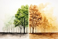 Climate change tree painting drawing.