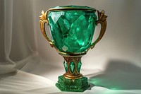Emerald trophy gemstone jewelry glass.