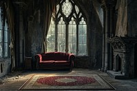 Gothic living room furniture indoors person.