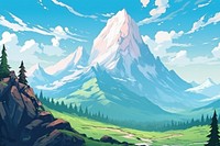 Mountain landscape wilderness panoramic. AI generated Image by rawpixel.