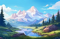 Mountain landscape wilderness outdoors. AI generated Image by rawpixel.