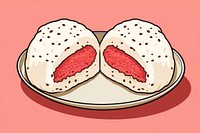 Daifuku dessert bread plate. AI generated Image by rawpixel.