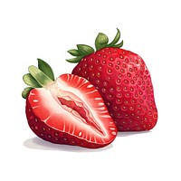 Ripe Strawberries strawberry fruit plant. AI generated Image by rawpixel.